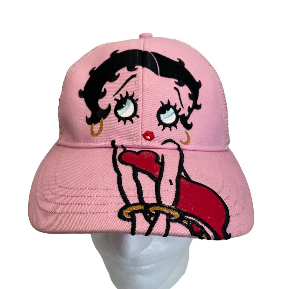 Bio-Domes Rare Betty Boop Pink Embroidered Salesman Sample Snapback Hat